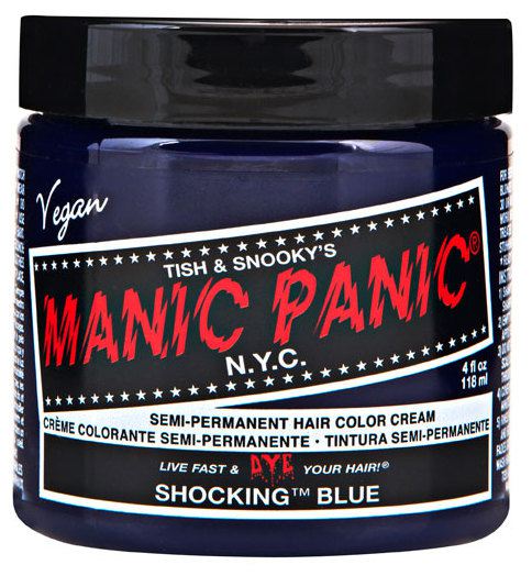 Couleur de cheveux semi-permanente classique bleu choquant Couleur de cheveux semi-permanente classique bleu choquant