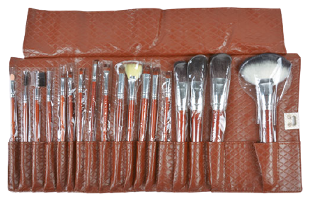 Cleissy Brown Brushes Coffret en cuir 18 unit&eacute;s
