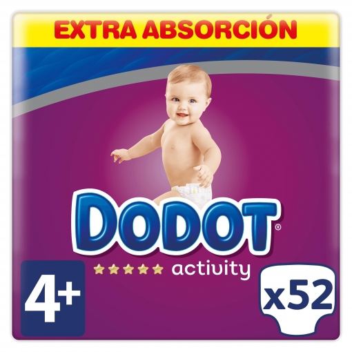 Dodot Activit&eacute; Extra Couches Taille 4 avec 52 unit&eacute;s