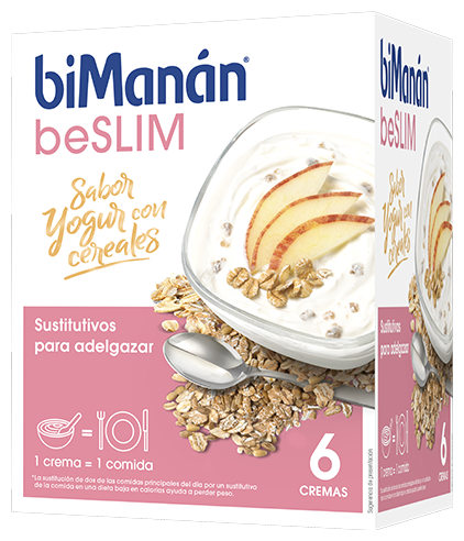 biMan&aacute;n beSlim Cr&egrave;me de yaourt aux c&eacute;r&eacute;ales 6 Enveloppes