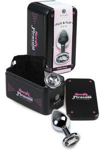 Plug anal moyen en métal + sac Plug anal moyen en métal + sac