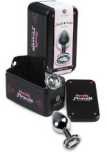 Plug anal moyen en métal + sac Plug anal moyen en métal + sac