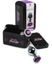 Plug anal moyen en métal + sac Plug anal moyen en métal + sac