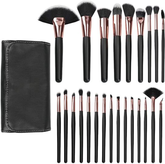 Set de pinceaux de maquillage noir 24 pièces Set de pinceaux de maquillage noir 24 pièces