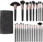 Set de pinceaux de maquillage noir 24 pièces