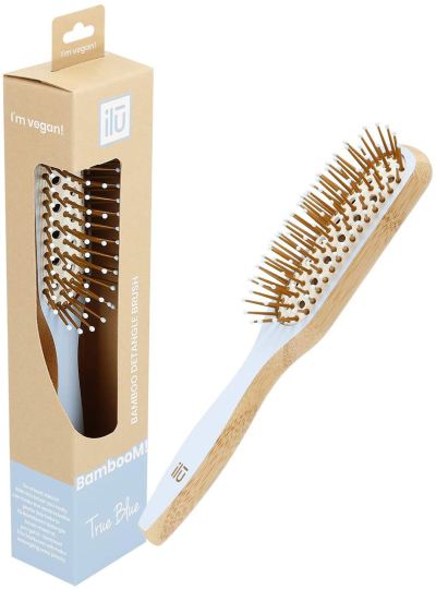 Brosse Démêlante Rectangulaire en Bambou True Blue Brosse Démêlante Rectangulaire en Bambou True Blue