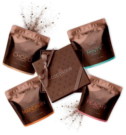 Boîte à gommage café de luxe 4 x 70 gr Boîte à gommage café de luxe 4 x 70 gr